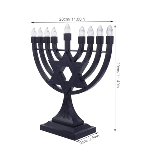 Menorá eléctrica de Janucá candelabro recargable USB de 9 brazos LED azul 2