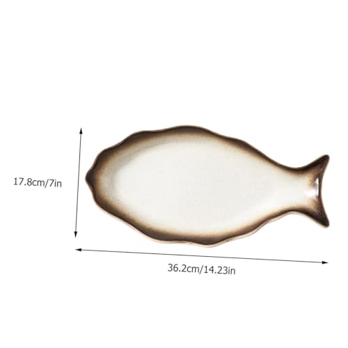 Plato de pescado de cerámica de 14 pulgadas miniatura 2