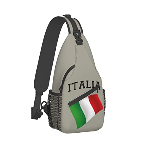 Mochila bandolera con bandera italiana unisex miniatura 3