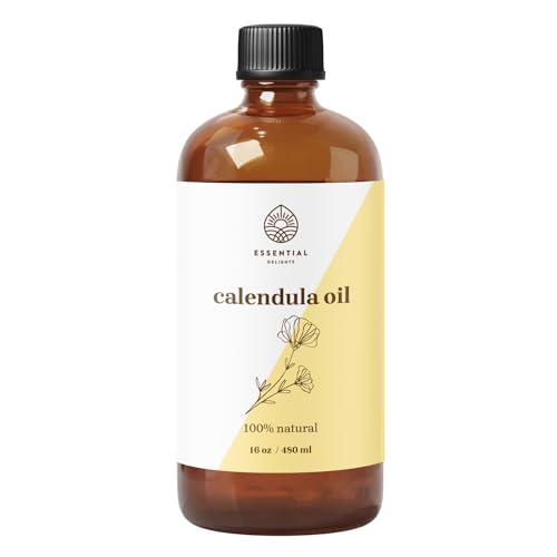 Calendula Oil - Premium Carrier Oil | Nourishing for Skin Face Body Hair Revitalization | Hydrating Vegan & Cruelty-Free 16 Fl Oz