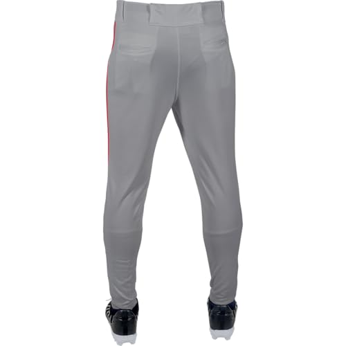 Rawlings Mens Launch Series Baseball Pants | Tapered Jogger Fit | Adult Sizes | Piped | Multiple Colors Grey/Scarlet, X-Large - image 2