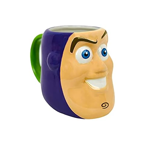 RALME Pixar Toy Story Mug with 3D Buzz Lightyear Face, Extra Large 20 oz. Ceramic Tea or Coffee Cup Cover