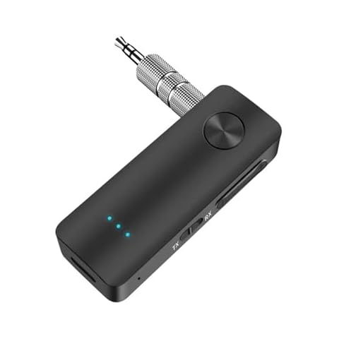 Bluetooth 5.3 Transmitter Receiver for TV to BT Headphone, Low Latency, HiFi 3.5mm AUX Bluetooth Car Adapter, Mini Poratble Wireless Audio Receiver for TV/PC,Car Home Stereo, Airplane, Boat, Gym Cover