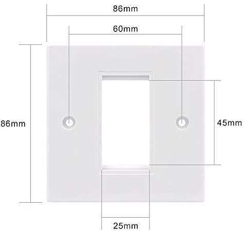VCE RJ45 Socket Cat6 Network Single Port Flat Face Wall Plate 2 Sets