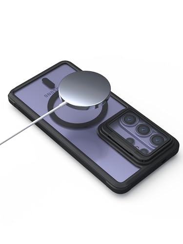 Image of Pirum Back Cover for Samsung Galaxy S26 Ultra Magnetic Wireless Charging with Lens Cover Kickstand - Black