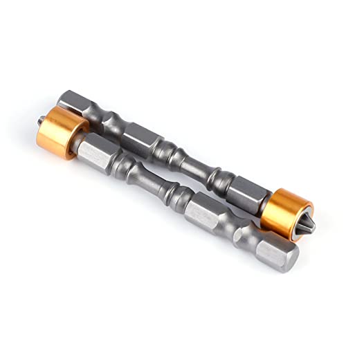 10Pcs Magnetic Positioning Screwdriver Bits Set, PH2 Magnetic Screwdriver Bits, 65mm/2.56in Drywall Screwdriver Bits with Magnetic Collar for Plasterboard Drywall Screw