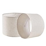 Lamp Shades Set of 2, Drum Lamp Shades for Table Lamps and Floor Lamps, 13x13x9 inch, Natural Linen Lamp Shade, Spider