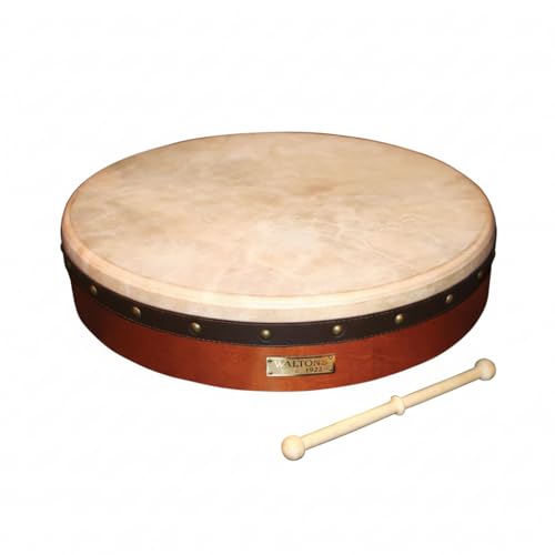 Waltons Bodhrn 18 (Standard Brown) - Handcrafted Irish Instrument - Crisp & Musical Tone - Hardwood Beater Included w/Purchase