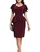 Bbonlinedress BBONL INEDRESS Kleid Damen elegant Bodycon Kurzer Ärmel mit Rüschen Party festliches Etuikleid Knielang Arbeitskleid Business Bleistiftkleid Cocktailkleid Burgundy 3XL Damen Kleid günstig Kaufen-Bbonlinedress BBONL INEDRESS Kleid Damen elegant Bodycon Kurzer Ärmel mit Rüschen Party festliches Etuikleid Knielang Arbeitskleid Business Bleistiftkleid Cocktailkleid Burgundy 3XL