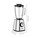 Jamie Oliver by Tefal Standmixer, benutzerfreundlich, 800 Watt Leistung, robuster Thermoglas-Behälter (1,25 L Nutzinhalt), Crushed-Ice-Funktion, 5 Geschwindigkeitsstufen, Edelstahl/Schwarz, BL43J810