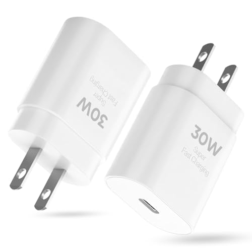 30W USB Type C Charger Block, Super Fast Charging USBC Power Adapter for iPhone 16 15 Pro Max / 14 13 12 11 / iPad/mini/AirPod/Samsung Galaxy S25 S24 Ultra S23 S22 S21, PD Wall Charge Plug, 2 Pack