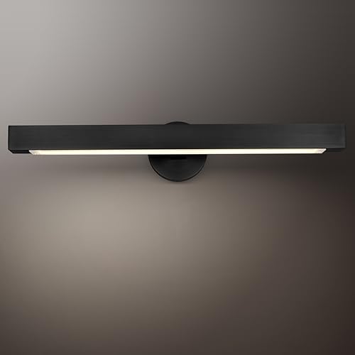 Black Picture Light, 24inch Hardwired Picture Lights for Wall,270°Rotatable LED Linear Picture Art Lights,Dimmable Picture Frame Light Bathroom Lighting Sconces for Living Room, Hallway,Kitchen
