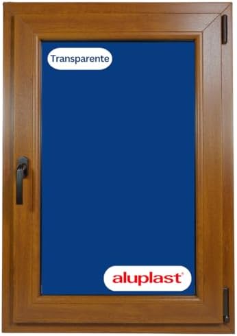 Ventana PVC Reforzada Roble Dorado | Cristal Climalit Mate | Perf...
