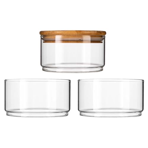 EXCEART Bol de Conservation Empilable en Verre Couvercle, Support Fruits et Légumes, Rangement Gain de Place Cuisine et Restaurants