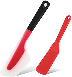 Webake Omelette Spatula Silicone Crepe Spatula 2 Pieces Non Stick Omelet Turner Mini Spatula for Cooking Crepe Egg Pizza Pancake