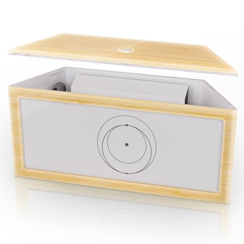 Router Mount for Starlink Gen 3, Wood Grain Acrylic Storage Box for Standard V3 Mesh Router, 2-in-1 Mounting Kit for Star Link Power Supply, Wall Mountable or Desktop Placeable Holder, UTR-32