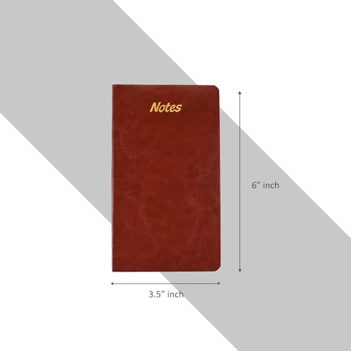 Image of Cubic A7 Palm-Sized Leather Journal - Premium Softbound Notebook for Personal & Professional Use | Light Tan | Pocket-Friendly | Pack of 3