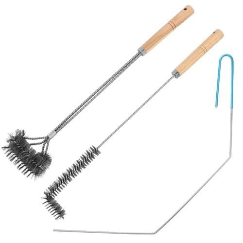 3 pcs Stainless Steel Fryer Cleaning Tools, Including L-Shaped Fryer