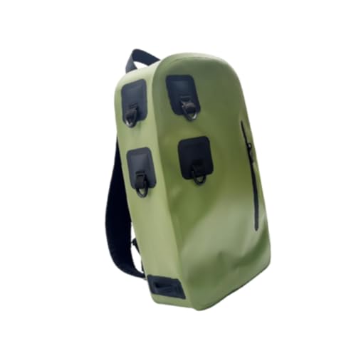 Oshhni Bolsa de Pesca Mochila de Pesca con Soporte de caña Bolsa de Hombro de Pesca Tackle de Pesca Bolsa de Hombro para la Caza al Aire Libre, 500d PVC Green