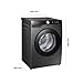 Samsung Waschmaschine, 8 kg, 1400 U/min, Ecobubble, Automatische Waschmittel- und Weichspülerdosierung, Inox/Schwarz, WW80T534AAXAS2
