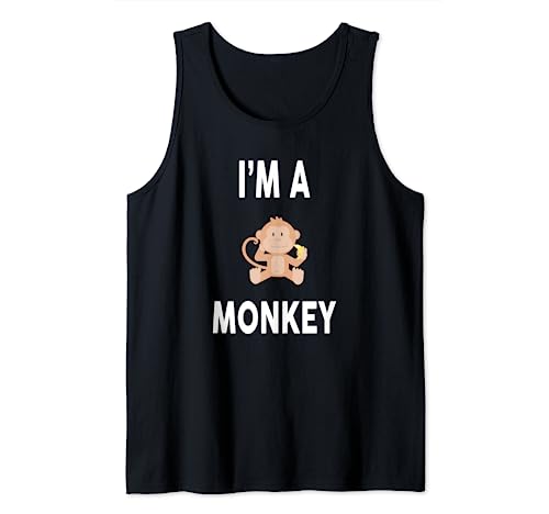Camiseta con texto en inglés "I'm A MONKEY" Camiseta sin Mangas
