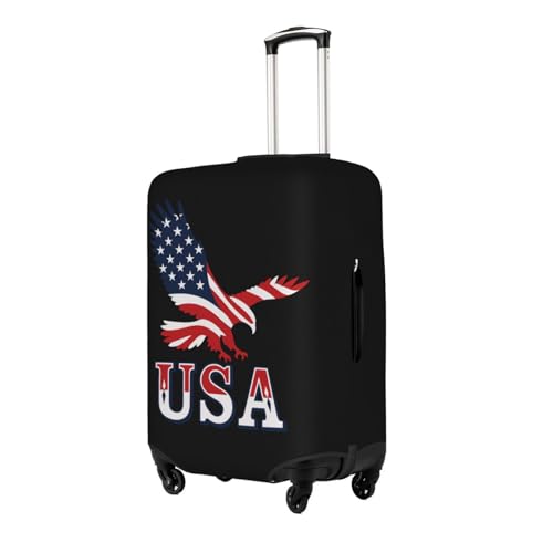 Eagle Usa Flag Pattern Print Protective Suitcase Cover Washable Travel Luggage Protector with Concealed Zipper2