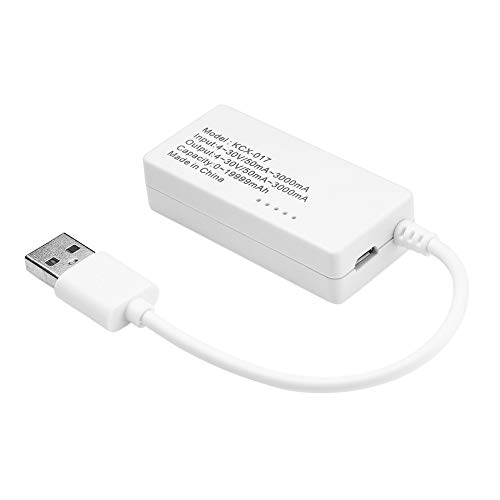 USB Detector, KCX-017 USB Current and Voltmeter Tester, 4V-30V 0-3A Mini USB Voltage Current Monitor Tester Capacity Detector LCD Display