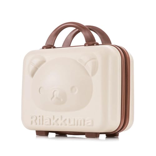 Image of Zinnia Traveling Hand Bag for Men & Women Luggage, Hard Case Silicon Handle Mini Suitcase Vanity Bag for Women, Girls & Men (Pigg Cream)