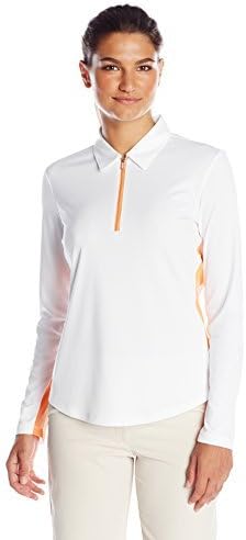 Greg Norman Collection レディース 長袖 ジップ メッシュ パネル ポロシャツ