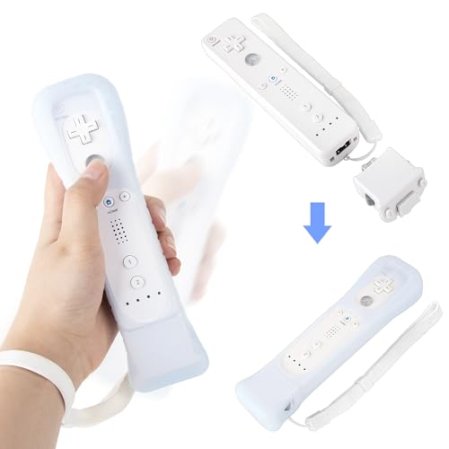 Image of 2 Pack Motion Plus Adapter with Silicon Case Sensor W for Wii Remote Controller,Motion Plus Adaptor Accelerator(White).