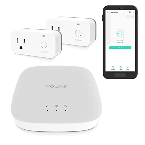 YoLink Smart Home Starter Kit: Smart Plugs with Energy Monitoring & Hub Kit, 2 Smart Outlet, Compatible with Alexa, Google, IFTTT, 1/4 Mile World’s Longest Range