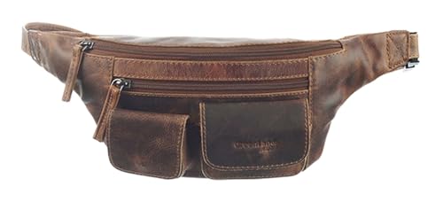 Sac banane Montana en cuir véritable haut de gamme texturé de 20 cm