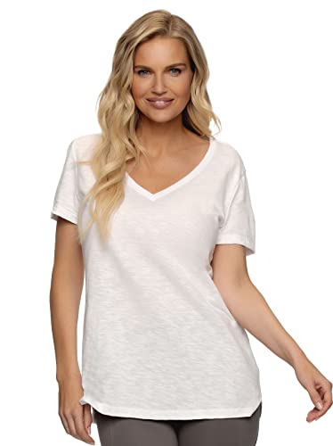 T-shirt col en V pour femmes respirant et léger en jersey flammé