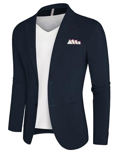 PJ PAUL JONES Herren Freizeit Anzugjacke Sakko Slim Fit Business Sakkos Klassisch Sportlich Anzug Jacke Marineblau S