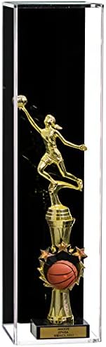 Better Display Cases Versatile Acrylic Display Case with Wall Mount and Black Back 4.875" x 4.875" x 18.5" (A021-BB-WM)