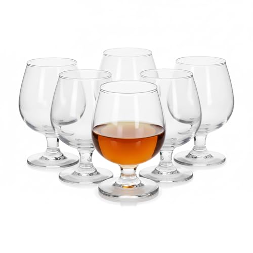 TWO TIGERS Pack Copas de Coñac Alessandro. Copa de Cristal, Tamaño. Copa Brandy Ideal para Licores. Hosteleria, Restaurantes, Bar, Fiestas (200ml (6Ud))