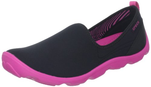 crocs Women's 14698 Duet SPT Skimmer,Black/Fuchsia,8 M US