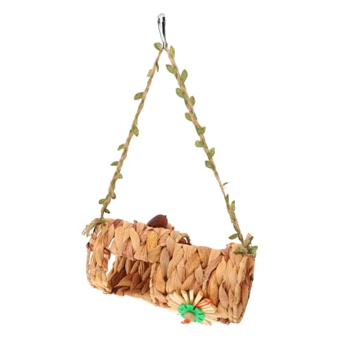 Toddmomy Hamaca de Loro pequeño Felpa Nido Tubo de Laberinto de hámster Jaula de hámster Verter casa Hamster casita Hamster Hamaca del túnel del Loro Juguete de Piel de hámster de Madera