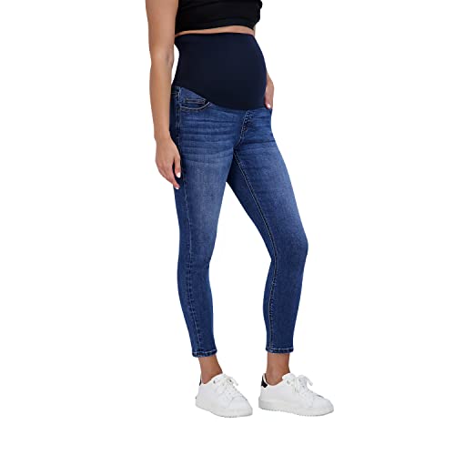 Savi Parker Women’s Maternity Jeans Over The Belly - Pregnancy Clothes For All Seasons, Maternity Pants – 27“ Inseam Medium Wash #TOP1
