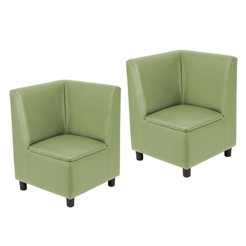 Image of FDP Kid Comfort Collective Modular Corner Armless Armless Chairs, 2-Pack - Fern Green