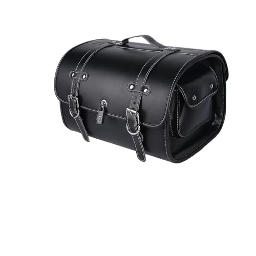 Cavalières coffre de moto cuir rétro premium - Finition imperméable et grande mallette
