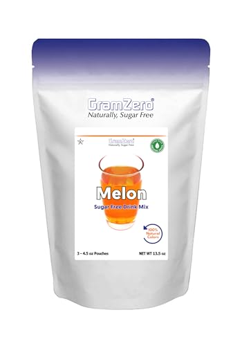 GramZero Melon Zero Calorie Sugar Free Drink Mix, Great For Nutrition Club Loaded Tea, Stevia Sweetened