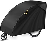 Faltgarage für Fahrradanhänger Universelle Hundeanhänger lastenanhänger Abdeckung wasserdicht Plane Abdeckhaube Frost und staubdicht 600D Oxford Regenschutz für Outdoor Fahrrad zubehör(140*88*92cm)