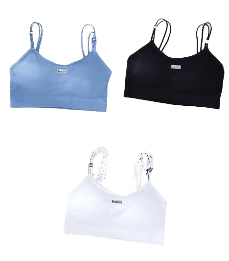 Women Bra - Girls Bra Cotton Padded Bra Sports Bra (Full Coverage, Removable Padded) (Gym Workout Running Yoga Bra) Free Size (Pack of 3), Size (28-34)-image-12