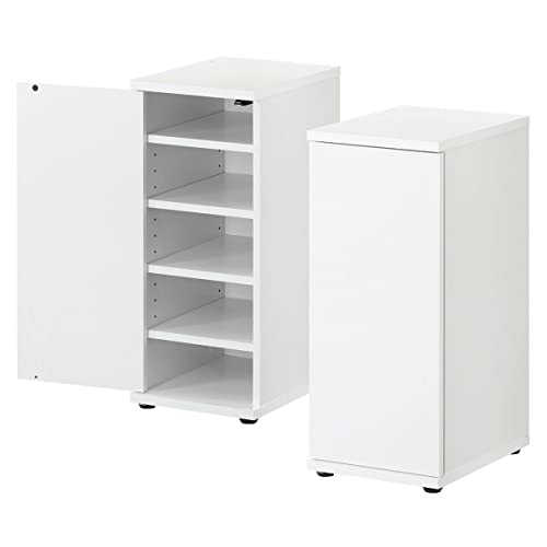 ぼん家具 シューズボックス スリム 省スペース 木製 幅27×奥行36×高さ64cm 下駄箱 2個組 連結可能 靴収納 靴箱 玄関収納 ホワイト