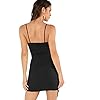 Verdusa Women's Sexy Ruched Side Asymmetrical V Neck Bodycon Cami Dress Black M
