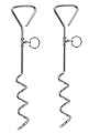 16" Heavy Duty Ground Spike Stake (41cm) Dog Chains for outside Dog Tie Out Cable Steel Spiral Dog Tether Outdoor Dog Camping Accessories (Stake Only) (2 Pack)