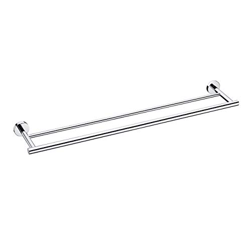 Hoooh Bathroom Double Towel Bar 30-Inch Stainless Steel Bath Towel Rack Holder Wall Mount Polished Finish, A102L75-Ch #TOP1