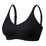 Prime of Day 2025 Sujetadores Mujer con Relleno Sujetador Espalda Ancha De Capacidad Sin Aros Algodon 105B LenceríA Sexy Dama Camisetas Tirantes Interior Conjunto Deporte Negro BH Ohne BüGel