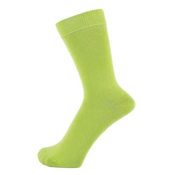 ZAKIRA Finest Combed Cotton Dress Socks in Plain Colours for Men, Women, 6-10 (UK), Lime
